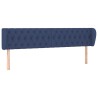 Tête de lit avec oreilles Bleu 203x23x78/88 cm Tissu 