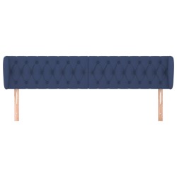 Tête de lit avec oreilles Bleu 203x23x78/88 cm Tissu 