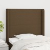 Tête de lit avec oreilles Marron foncé 83x16x118/128 cm Tissu 