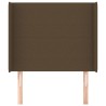 Tête de lit avec oreilles Marron foncé 83x16x118/128 cm Tissu 