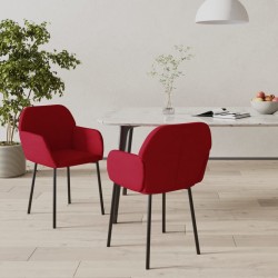 Chaises à manger lot de 2 Rouge bordeaux Velours 