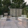 Salon de jardin 7 pcs Blanc Bois de pin massif 