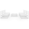 Salon de jardin 7 pcs Blanc Bois de pin massif 