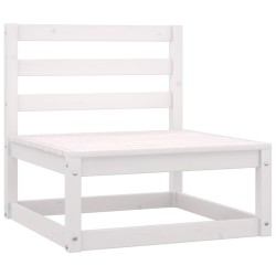 Salon de jardin 7 pcs Blanc Bois de pin massif 