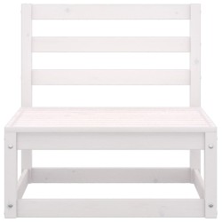 Salon de jardin 7 pcs Blanc Bois de pin massif 