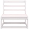 Salon de jardin 7 pcs Blanc Bois de pin massif 
