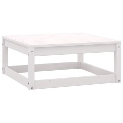 Salon de jardin 7 pcs Blanc Bois de pin massif 