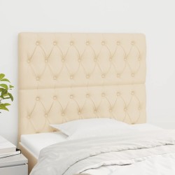 Têtes de lit 2 pcs Crème 90x7x78/88 cm Tissu 