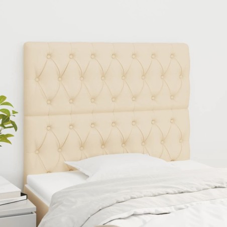 Têtes de lit 2 pcs Crème 90x7x78/88 cm Tissu 