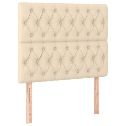 Têtes de lit 2 pcs Crème 90x7x78/88 cm Tissu 