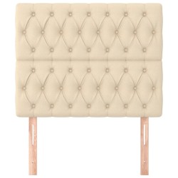 Têtes de lit 2 pcs Crème 90x7x78/88 cm Tissu 