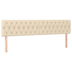 Têtes de lit 2 pcs Crème 90x7x78/88 cm Tissu 