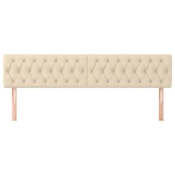 Têtes de lit 2 pcs Crème 90x7x78/88 cm Tissu 