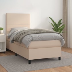 Sommier à lattes de lit avec matelas Cappuccino 90x190 cm 