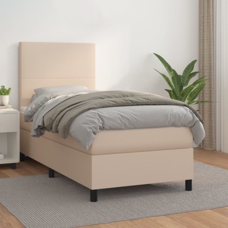 Sommier à lattes de lit avec matelas Cappuccino 90x190 cm 
