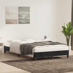 Cadre de lit sans matelas noir 120x210 cm velours 