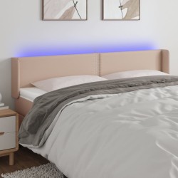 Tête de lit à LED Cappuccino 163x16x78/88 cm Similicuir 