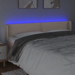 Tête de lit à LED Cappuccino 163x16x78/88 cm Similicuir 