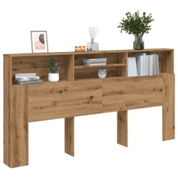 Armoire de tête de lit chêne artisanal 200x19x103,5 cm 