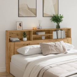 Armoire de tête de lit chêne artisanal 200x19x103,5 cm 