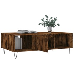 Table basse chêne fumé 104x60x35 cm bois d'ingénierie 