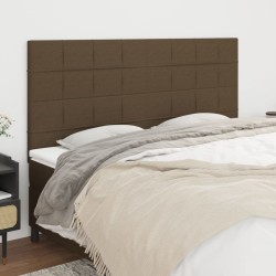 Têtes de lit 4 pcs Marron Foncé 80x5x78/88 cm Tissu 