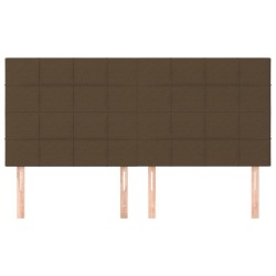 Têtes de lit 4 pcs Marron Foncé 80x5x78/88 cm Tissu 