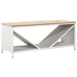 Étagère à bois de chauffage avec plateau en bois blanc 