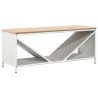 Étagère à bois de chauffage avec plateau en bois blanc 