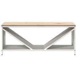 Étagère à bois de chauffage avec plateau en bois blanc 