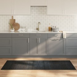 Tapis rectangulaire gris 70x200 cm bambou 