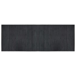Tapis rectangulaire gris 70x200 cm bambou 