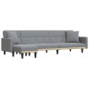 Canapé-lit en forme de L gris clair 275x140x70 cm tissu 