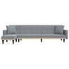 Canapé-lit en forme de L gris clair 275x140x70 cm tissu 