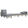 Canapé-lit en forme de L gris clair 275x140x70 cm tissu 