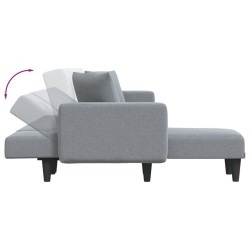 Canapé-lit en forme de L gris clair 275x140x70 cm tissu 