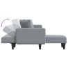 Canapé-lit en forme de L gris clair 275x140x70 cm tissu 