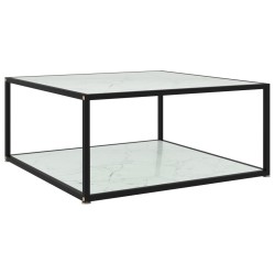 Table basse Blanc 80x80x35 cm Verre trempé 