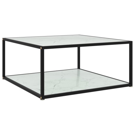 Table basse Blanc 80x80x35 cm Verre trempé 
