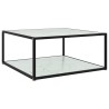 Table basse Blanc 80x80x35 cm Verre trempé 