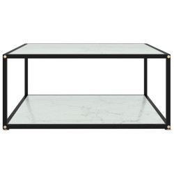 Table basse Blanc 80x80x35 cm Verre trempé 