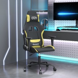 Chaise de jeu de massage Noir et vert clair Tissu 
