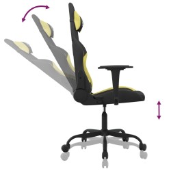Chaise de jeu de massage Noir et vert clair Tissu 