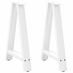 Pieds de table à manger en forme de A 2 pièces Blanc 60 x (72-73) cm Acier 