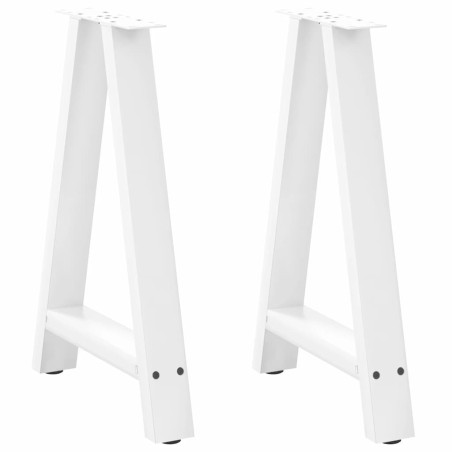 Pieds de table à manger en forme de A 2 pièces Blanc 60 x (72-73) cm Acier 