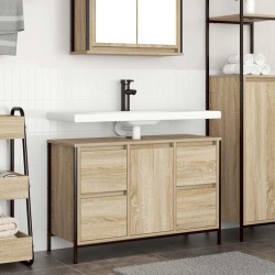 Meuble sous-vasque avec tiroirs chêne sonoma 90x34,5x60 cm 