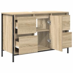 Meuble sous-vasque avec tiroirs chêne sonoma 90x34,5x60 cm 