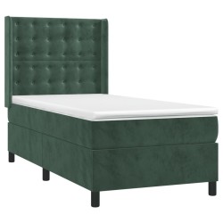 Sommier à lattes de lit matelas LED Vert foncé 80x200cm Velours 