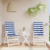 Coussins de chaise à dossier haut lot de 2 rayures bleu/blanc 