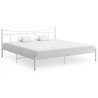 Cadre de lit sans matelas blanc métal 200x200 cm 